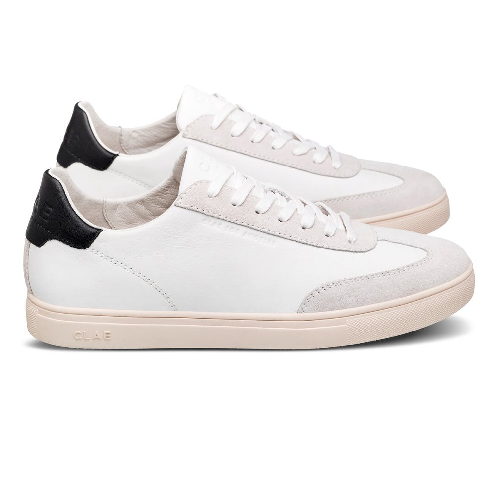 CLAE DEANE Shoes Mens USA576-N92 In White Leather Black